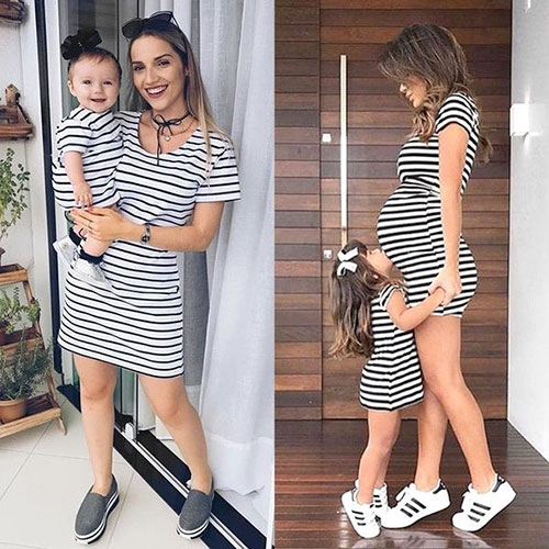 Cute Mommy And Daughter Matching Outfits