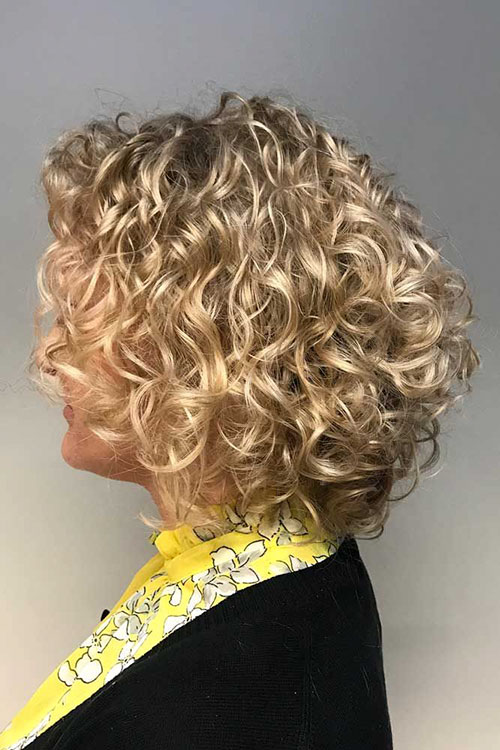 Curly Stacked Bob Haircut Pictures