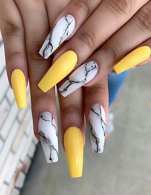 Yellow Nails Acrylic