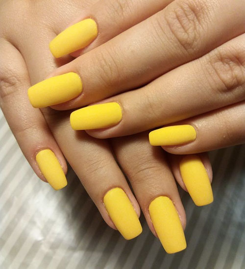 Yellow Sunflower Acrylic Nails