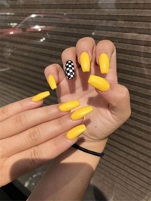 Acrylic Yellow Nails