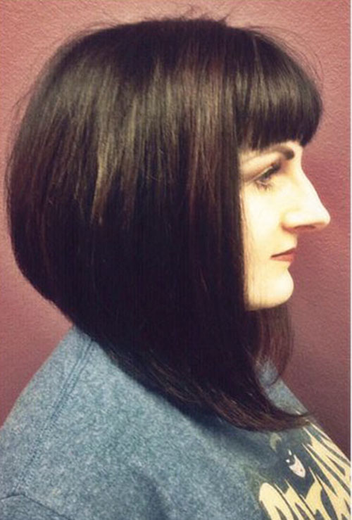 Dramatic A Line Bob With Bangs