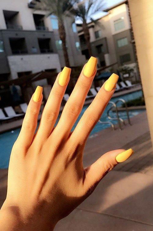 Sunflower Yellow Acrylic Nails