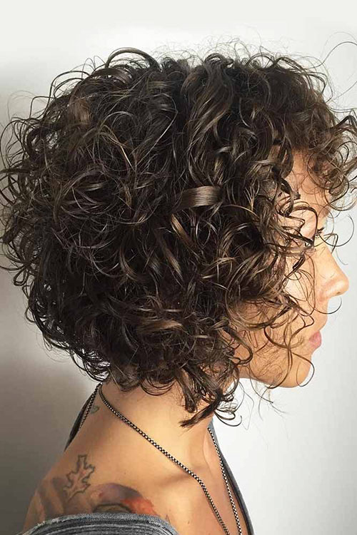 Stacked Bob Curly Hairstyles